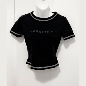 SABOTAGE Black Tee with Silver Accents